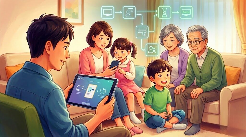家族で楽しむHuluで家族共有のやり方の全手順